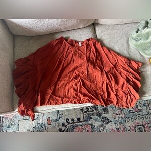 Flowy shirt for women size medium burnt orange